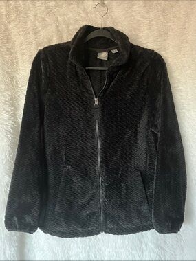 Free2B Black Plush Full-Zip Jacket